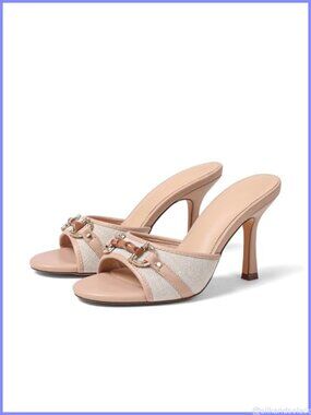 Womens Heeled Sandals Slip On Mules Open Toe Buckle Party Work Shoes